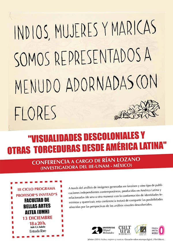 CONFERENCIA: “Visualidades descoloniales y otras torceduras desde América Latina»
